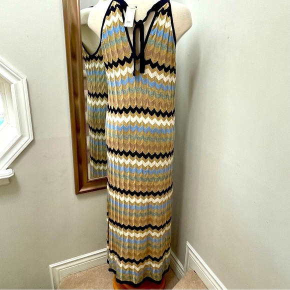NWT River Island sleeveless knit max dress with chevron pattern. - Picture 2 of 14